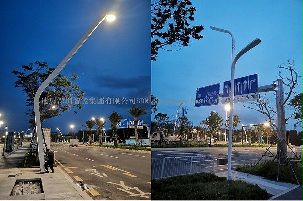 深圳宝安新会展中心附近出新造型智慧路灯了-01
